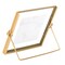 Fabulaxe Modern Metal Floating Tabletop Square Photo Picture Frame w/Glass Cover and Easel Stand, Gold 4 x 4 QI004066.GD.S - alternate 5